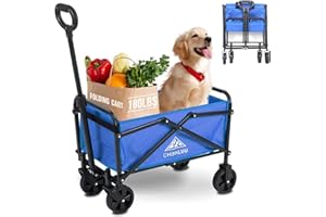 CHINNLUU Small Collapsible Wagon up to 180lbs, Mini Pink Portable Folding Wagon with Wheels for Garden Grocery Shopping, Lightweight, All-Terrain Silent Universal Wheels