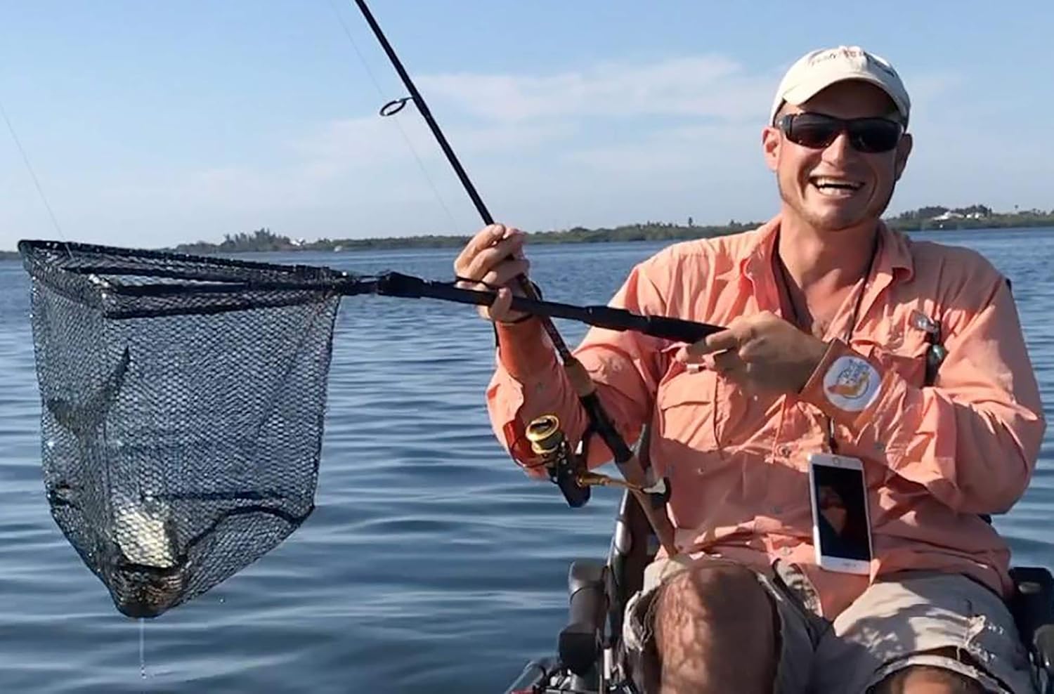 PLUSINNO Fishing Net Fish Landing Net, Foldable Collapsible Telescopic Pole Handle, Durable Nylon Material Mesh, Safe Fish Catching or Releasing (12"/31cm Hoop Size (Fixed Pole)) : Sports & Outdoors