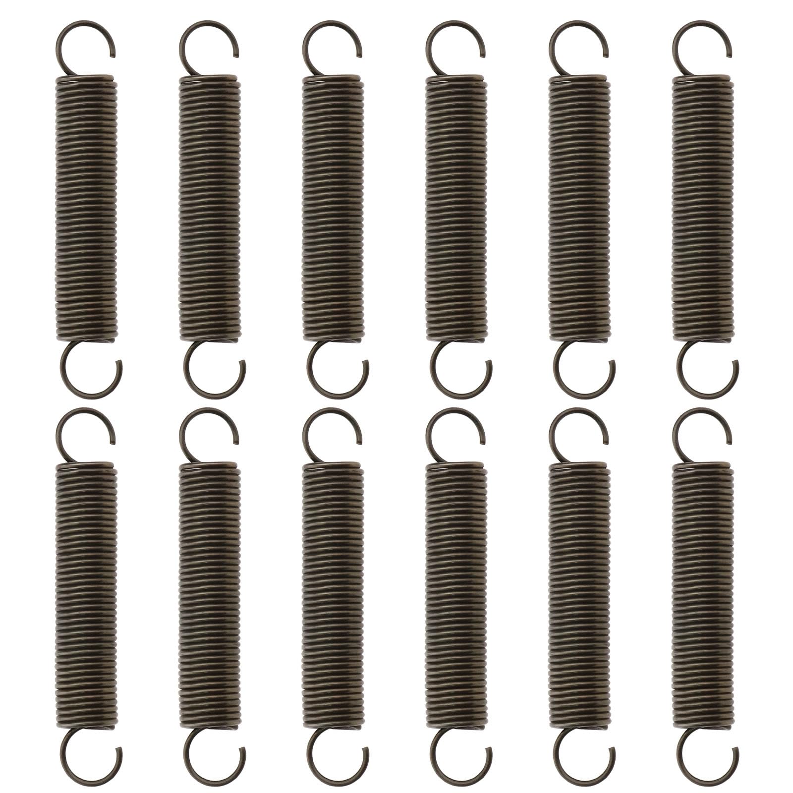 OTOTEC 12PCS Tension Spring with Hooks Compressed Springs 60mm Length 10mm OD 1mm Wire Diameter Spring Steel Small Dual Hooks for Marine Computer Automotive