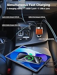 【Upgraded】 SUPERONE Retractable Car Charger 4