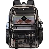Sisipoet Clear Backpack for School, PVC Clear Bookbag Heavy Duty Transparent Backpack for Stadium Events See Through Bag