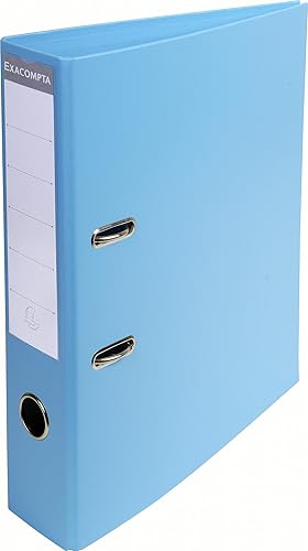 Exacompta A4 Prem'Touch PVC Lever Arch File, 2 Ring, 70 mm Spine, Light Blue