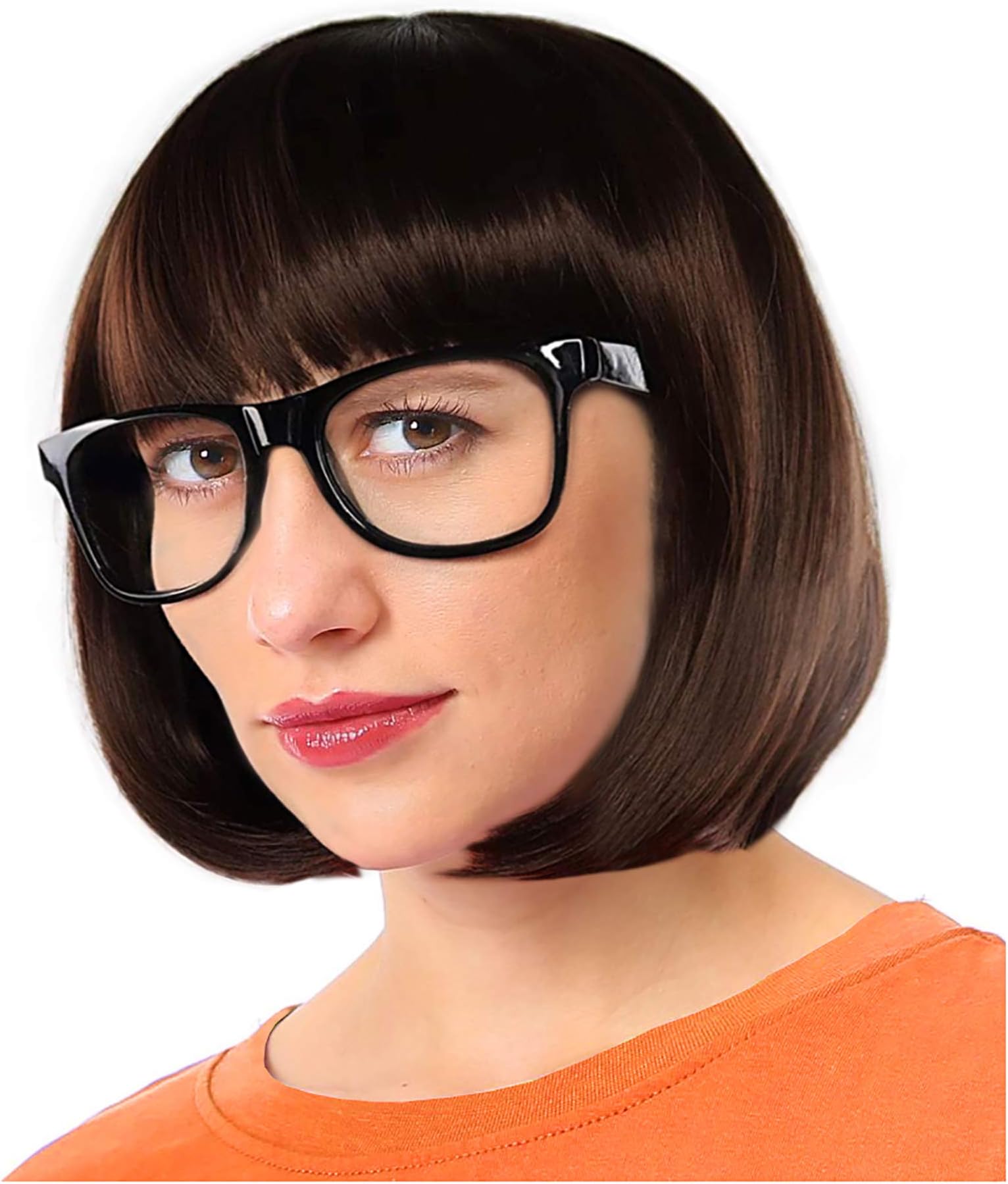 Brown Character Costume Wig and Glasses Set - One Size