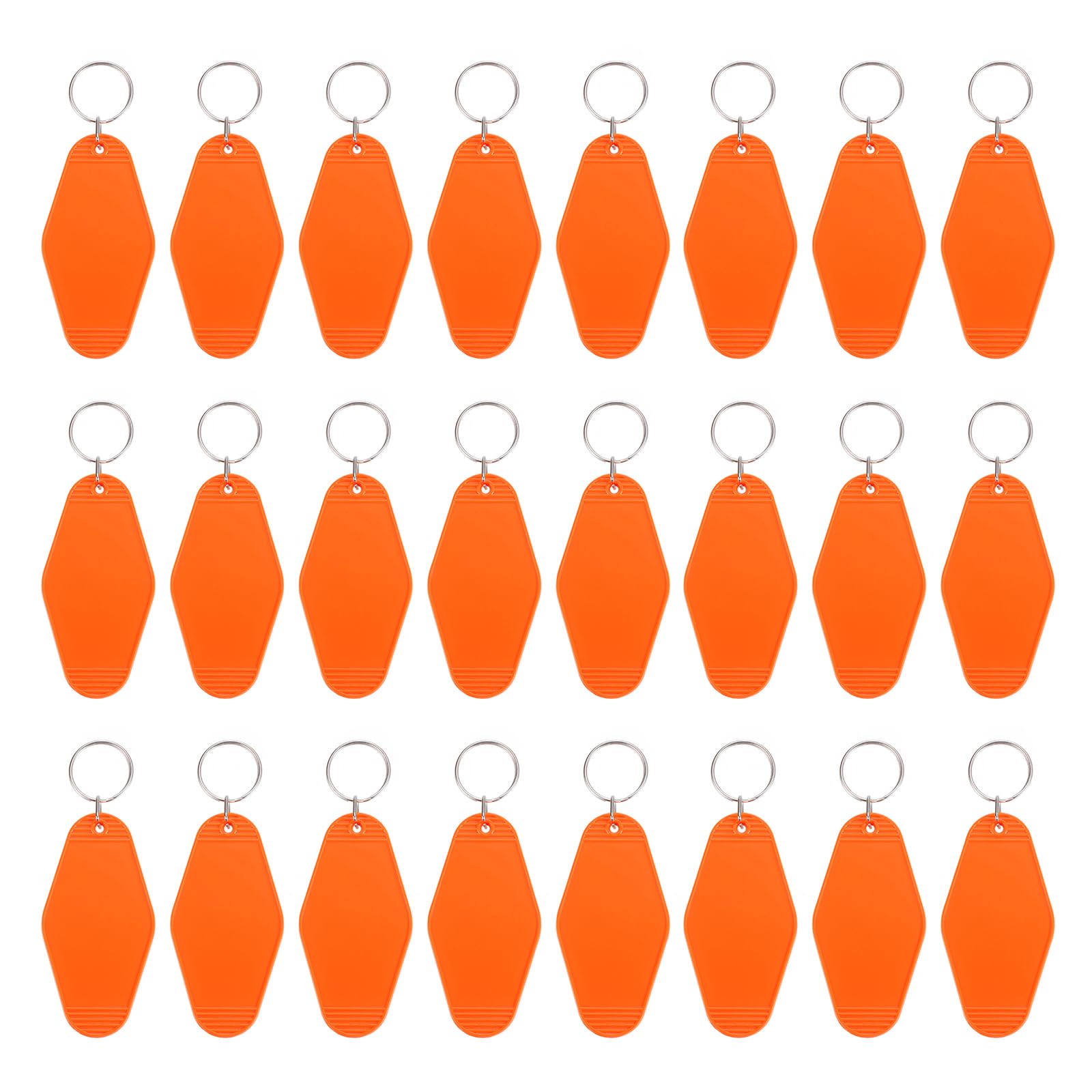 PATIKIL Vintage Motel Keychain, 24 Pack Blank Hotel Keychains Rhombus Retro Key Tag for DIY Crafts Ornament Backpack Luggage Labels Tags, Orange