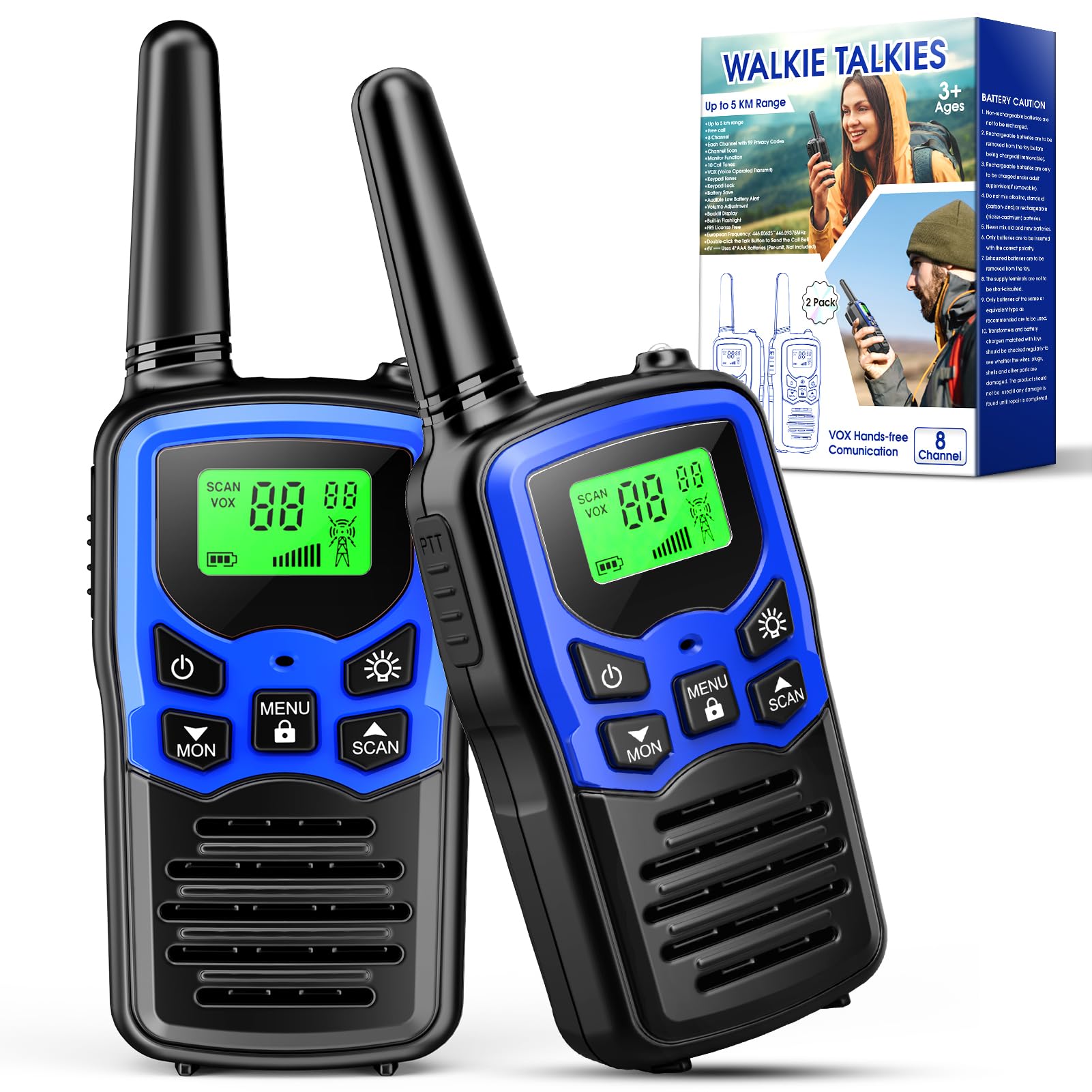 EUCOCO Walkie Talkies for Adults, Toys for 3-16 Year Old Boy Girl Gift for 6 7 8 9 Year Olds Boys Toy Age 3-10 Birthday Presents Kids Outdoor Toys for Camping Adventures Hiking