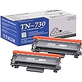 TN730 Toner Cartridge Compatible 2 Pack TN-730 Black Replacement for Brother TN730 TN-730 for Brother DCP-L2550DW MFC-L2710DW L2750DW L2750DWXL HL-L2350DW L2390DW L2395DW Printer