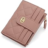 GAEKEAO Small Wallet for Women Slim Bifold Leather Credit Card Holder Wallets Zipper Pocket Coin Purse with ID Window