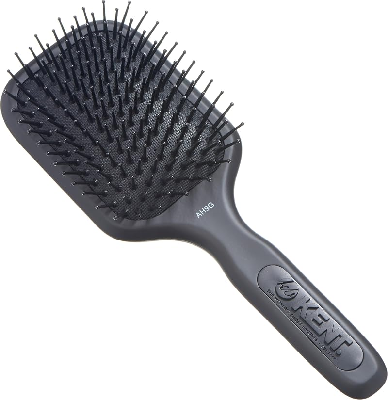 KENT AirHedz Pro Medium Pin Brush Black Paddle Detangling Smoothing Styling