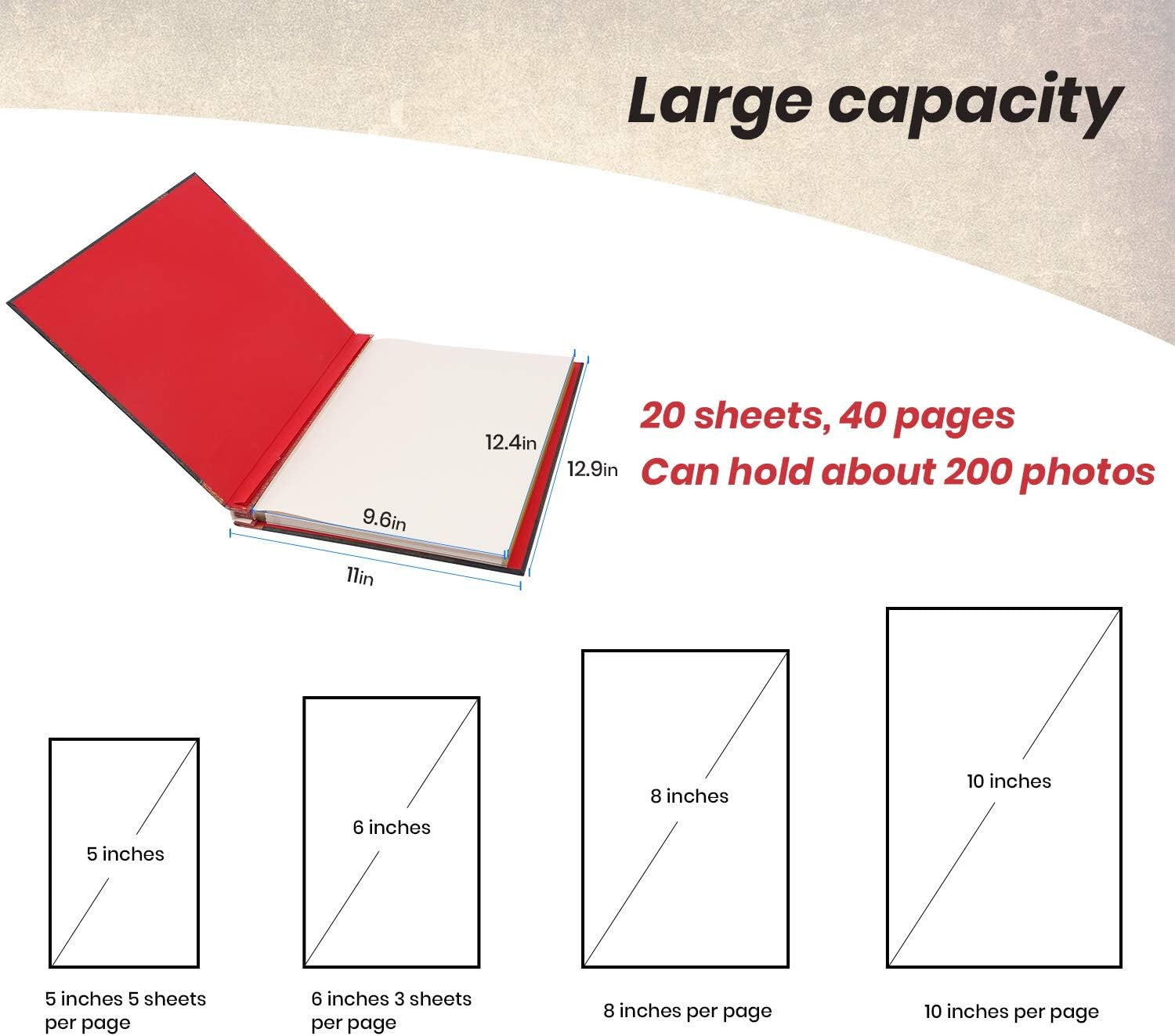 Magnetic Self-Stick Page Photo Album, Our Adventure Book Handmade DIY Albums for Wedding Anniversary Family Holds 3X5, 4X6 - Image 3