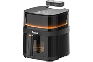 Larinest 5.3Qt Air Fryer, Professional Airfryer with Water Atomizer Tech, 10 Cooking Functions on Digital Touch Screen, Large Capacity for Quick & Easy Meals, Dishwasher-Safe & Nonstick, AF502, Black