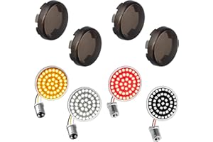 QUASCO Led Turn Signal Lights 1157 Front + 1156 Rear Blinkers with Smoked Lens for 2 Inch Bullet Housing Compatible with Harley Dyna Sportster Softail Road Street Glide Road King Cruiser Turing