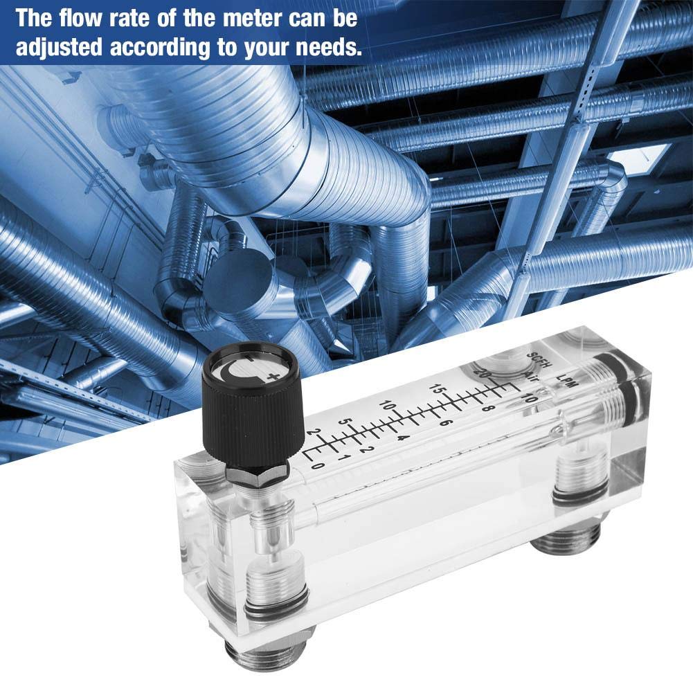 1~10LPM 1/4" M18*1.5 Panel Type Flowmeter, LZM-6T Acrylic Gas Meter with Black Adjustable Knob, 4% Accuracy Level - Image 3