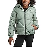 Reebok Girls Winter Coat - Heavyweight Quilted Sherpa Fur Lined Cropped Parka Puffer Jacket - Warm Winter Coats for Girls