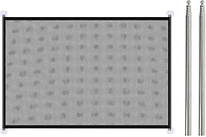 Pet Gate - No-Drill Portable Puppy Safety Gate Cat Door - Adjustable Enclosure Net for Small Medium Doggy Kitten Living Room 