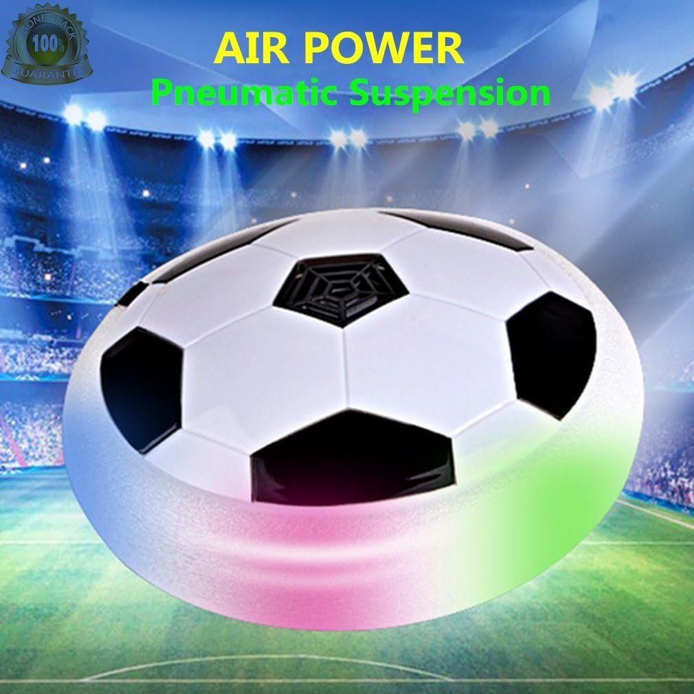Rousu Kids Adults Air Hover Ball Pneumatic Suspension Soft Foam Floating Soccer with LED Lights for Indoor & Outdoor Games