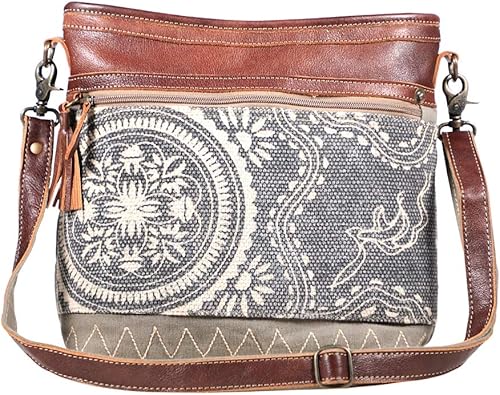canvas leather shoulder bag