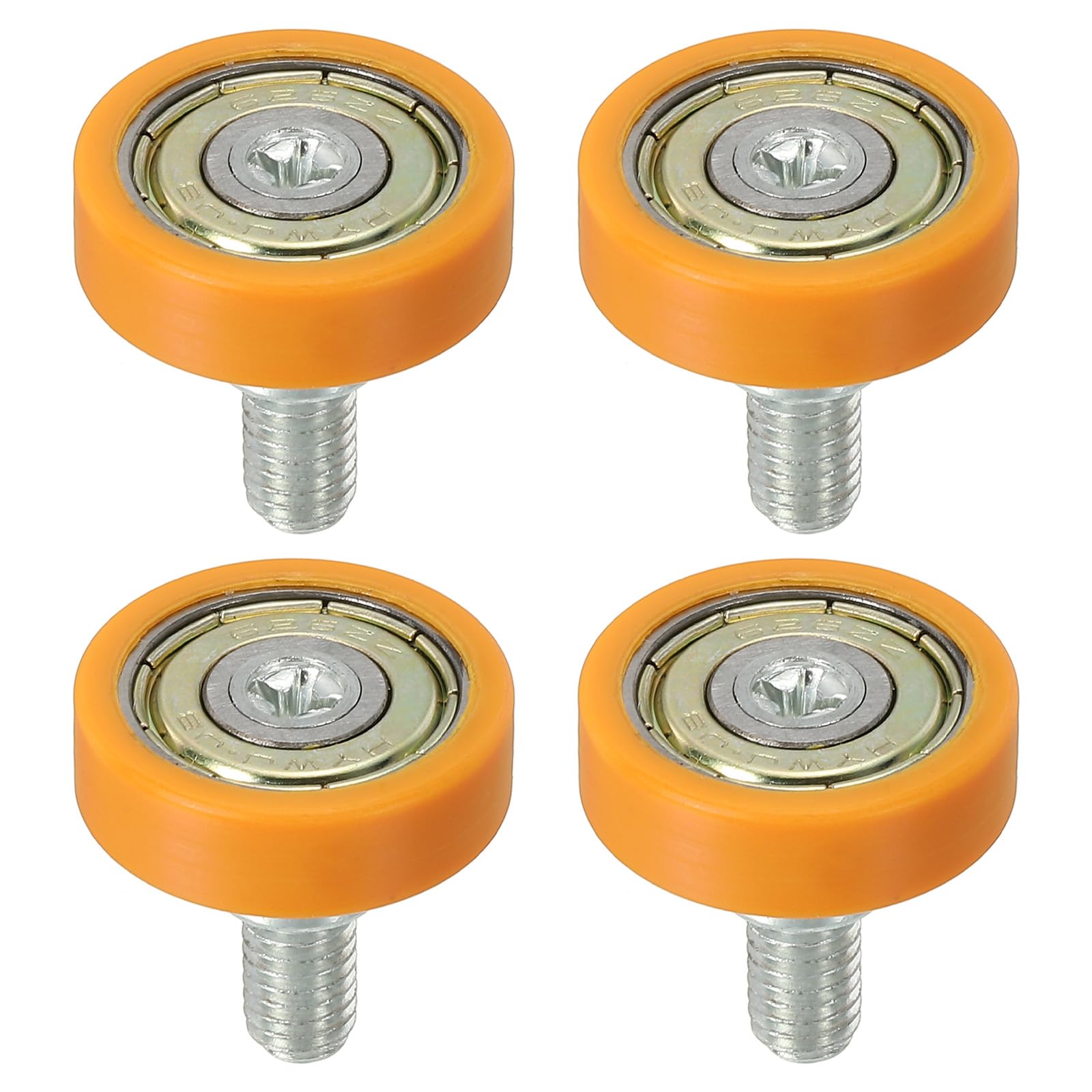 PATIKIL 22mm Drawer Rollers, 4 Pack Plastic Drawer Pulley Replacement Wheels Bearing Small Pulley, Orange