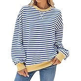 Women's Long Sleeve Round Neck Sweatshirt Loose T Shirt Blouses Tops