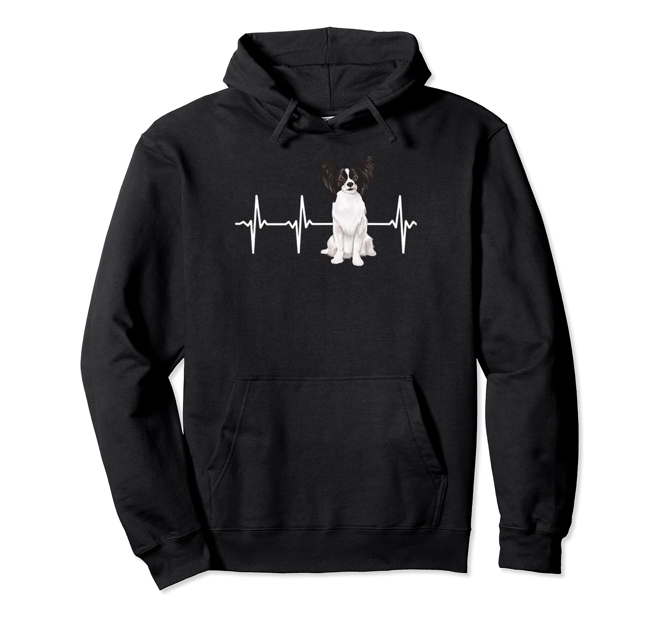 Papillon Heartbeat Dog Lover Pullover Hoodie