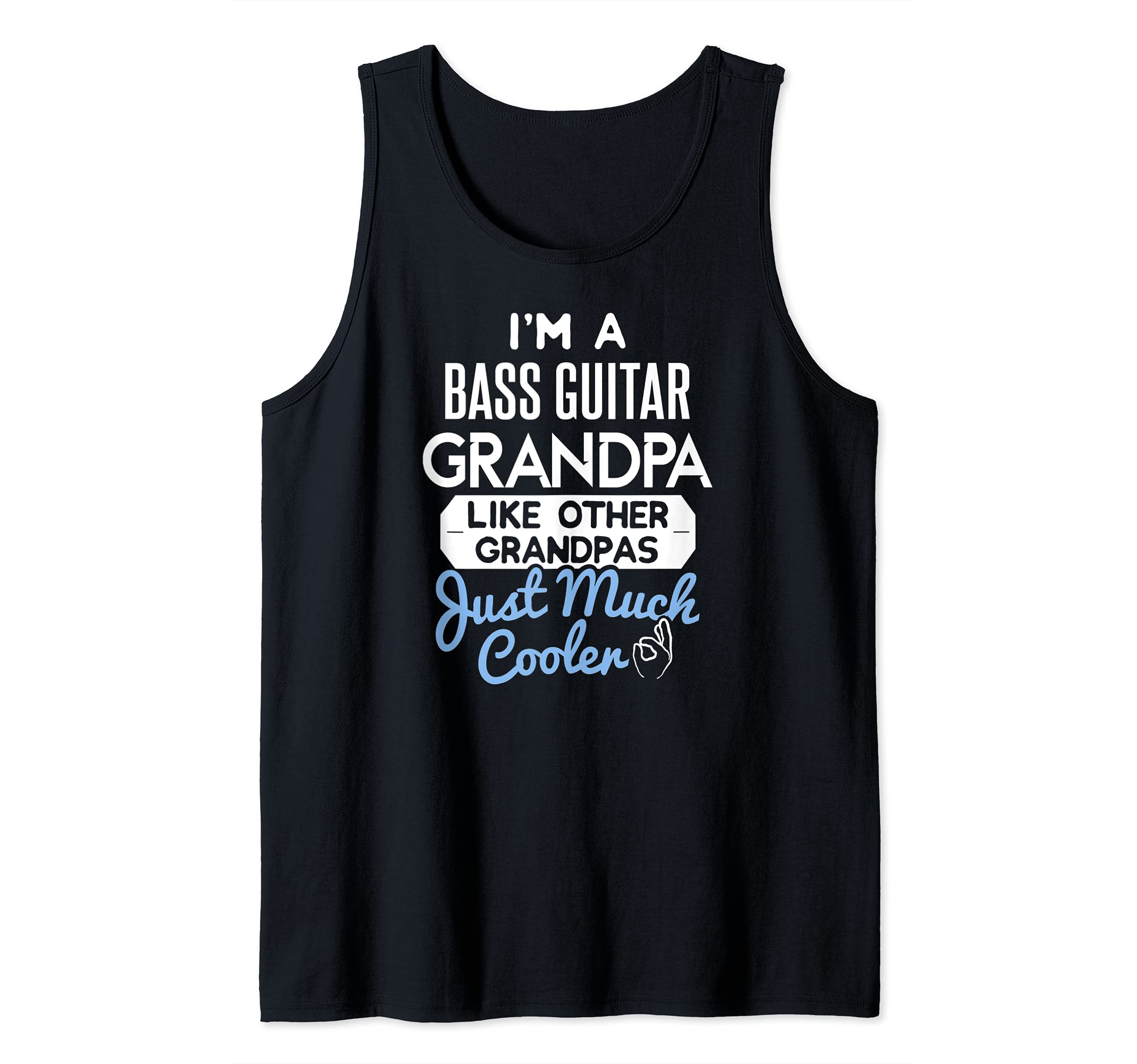 Cool Fathers Day Design Bass Guitar Grandpa Tank Top