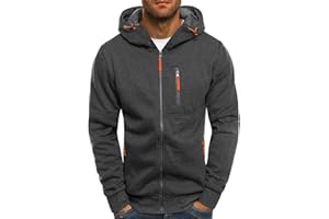 Brnmxoke Men's Hoodies Zip Up Lightweight Casual Sweatshirts Jackets Long Sleeve Sport Outdoor Pockets Hoodie Trendy Clothes