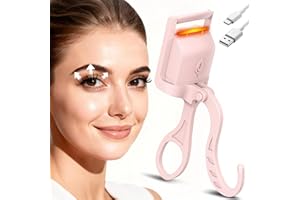 HOTRYEE Heated Eyelash Curler, 5S Fast Heating Electric Eyelash Curler, Safe Anti-Scald Eyelash Curlers with Silicone Pad, Type-C Quick Charge, Intelligent Temp Control, 24H Long-Lasting Curls (Pink)