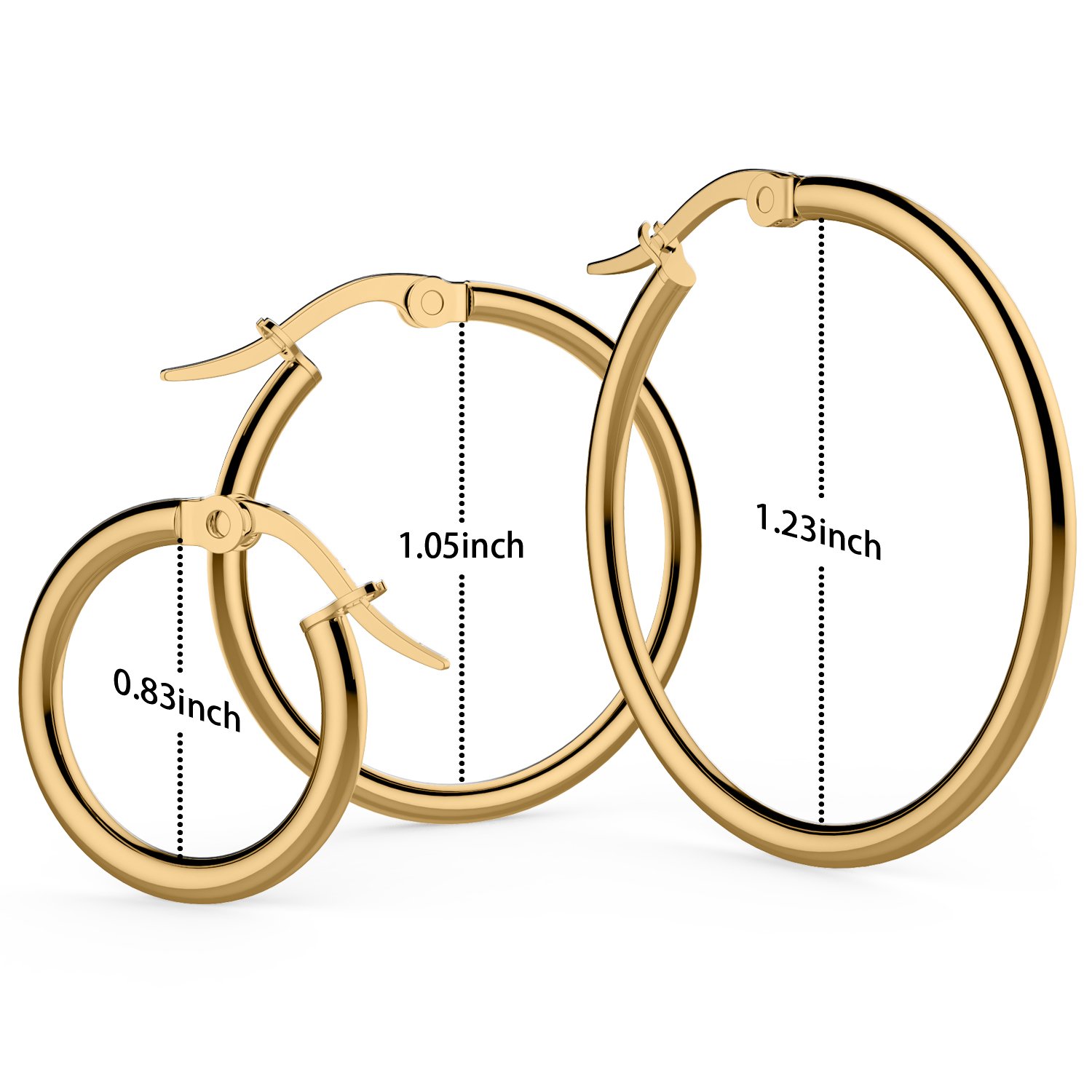 Hoop Earring,UHIBROS Stainless Steel Teardrop Hoop Earring Sets for Women Hypoallergenic 3 Pairs (Teardrop Hoop Earring Gold)