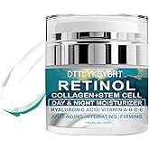 Collagen Face Cream with Retinol, Hyaluronic Acid & Niacinamide - Anti-Wrinkle, Firming & Hydrating Moisturizer with Plant Stem Cell Extract - Airless Pump for Day & Night Use - For All Skin Types