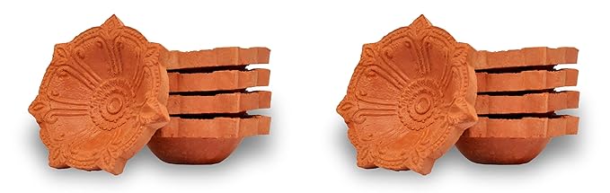 Eco Friendly Traditional Plain Mitti Diya-Deepak-Clay Diya-Terracotta Diya for Navratri/Diwali (Set of 12)