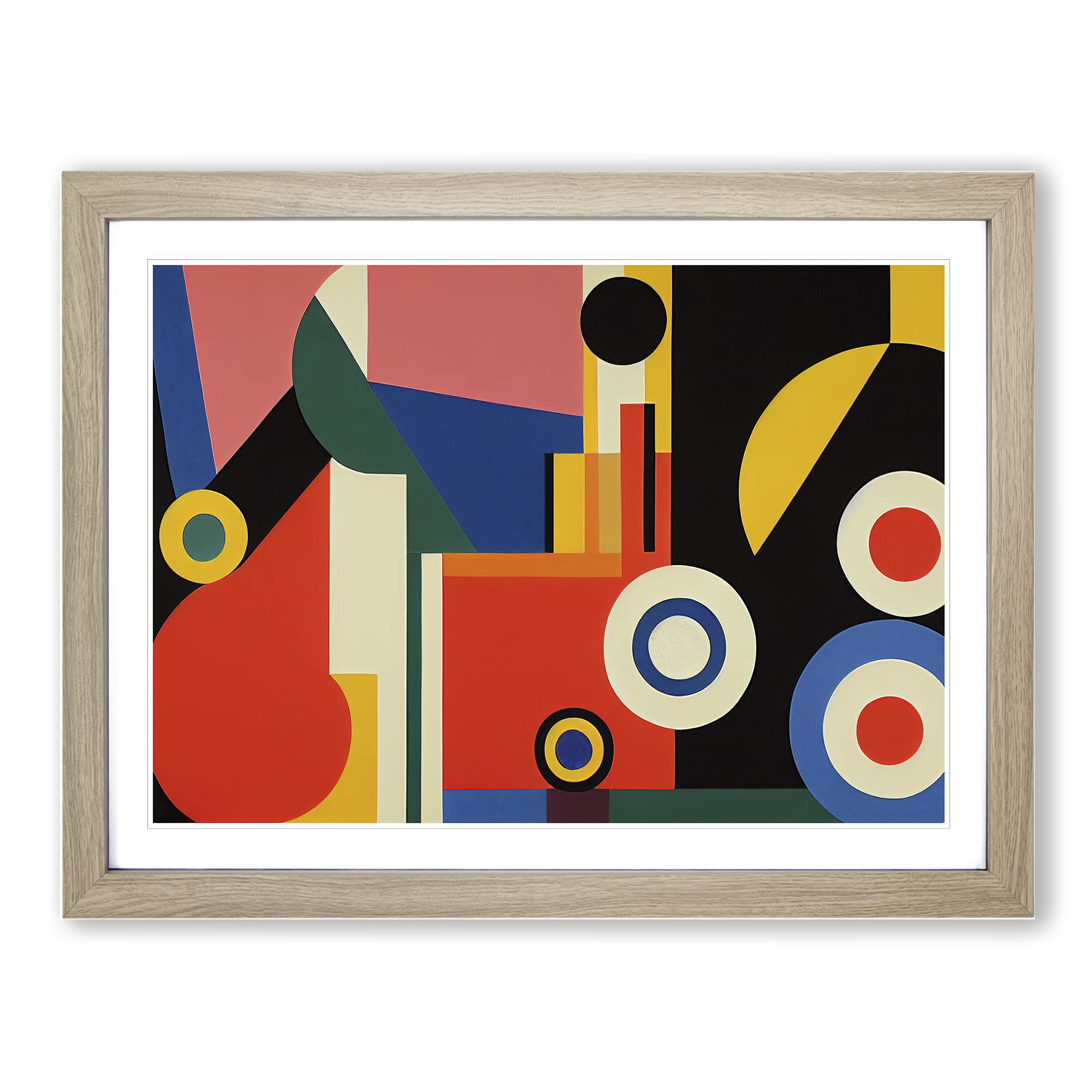 Bauhaus Abstract Art Vol.1 Framed Print | A3 Oak Framed Wall Art | Ready to Hang | Abstract Fantasy Picture | Living Room Bedroom Lounge Office