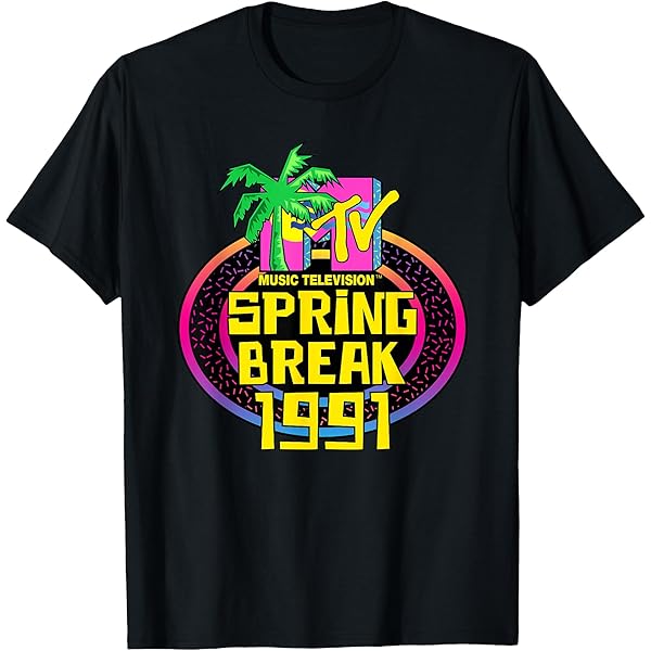 Amazon.com: MTV Spring Break 1991 Classic Logo T-Shirt : Clothing