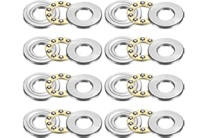 uxcell 8pcs F9-20M Thrust Ball Bearings, 9mm x 20mm x 7mm Miniature Thrust Bearing with Washers Chrome Steel Single Direction for Conveyor Systems Machine Tools