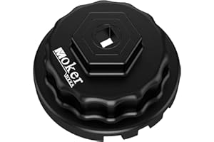 Moker Upgraded for Toyota Oil Filter Wrench, 64mm 14 Flute Aluminum Tool for Easy Oil Filter Removal, Compatible with Toyota, Lexus, and Scion Vehicles Equipped with 2.5L to 5.7L engines