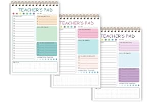 Tuun Fuplan 3 Pack Teacher Notepad - Teacher To Do List Notepad, Spiral Checklist Notebook Organizer for Teachers Notes Task Appointment, Teacher Appreciation Gifts, 5.8'' x 8.3''