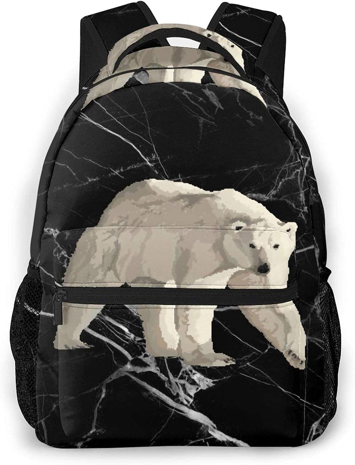 Lsjuee Cool Polar Bear Black Backpack Lightweight Daypacks Gym