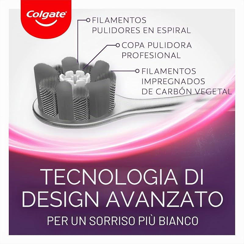 Spazzolino Manuale Colgate Max White Ultra, Sorriso Più Luminoso, Rimuove le Macchie Superficiali, Pulisce Tra i Denti, Setole ad Alta Densità, Imballaggio Riciclabile
