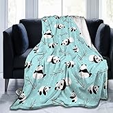 Majoug Cute Panda Pattern Throw Blanket Soft Lightweight Cozy Premium Flannel Warm Bed Blanket for Bedroom Living Couch All Seasons 50"X40"