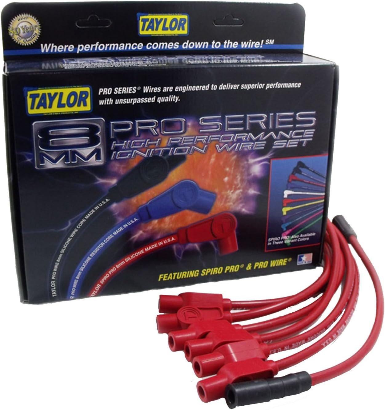 Taylor Cable 74235 SpiroPro Red Spark Plug Wire Set