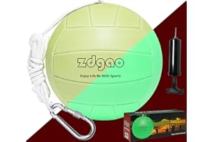 YDDS Glow in The Dark Replacement Tether Ball with Carabiner, Ball Pump with Needle for Kids and Adults Backyard Game