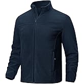 TBMPOY Men's Fleece Jacket Full Zip Lightweight Jackets Fall Winter Casual Warm Coat 4 Pockets for Hiking Outdoor