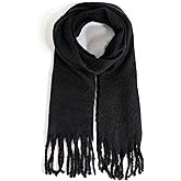 AUSEKALY Women's Scarf Big Colorful Thick Blanket Wrap Winter Oversized Warm Chunky Scarves Solid