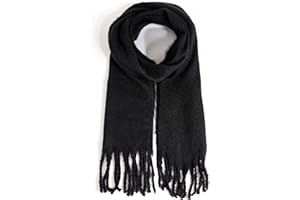 AUSEKALY Women's Scarf Big Colorful Thick Blanket Wrap Winter Oversized Warm Chunky Scarves Solid