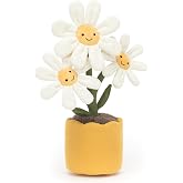 Jellycat Amuseables Daisy Pot Stuffed Toy, 13.5 inches - Plant &amp; Flower Plush - Fun D&eacute;cor &amp; Gift