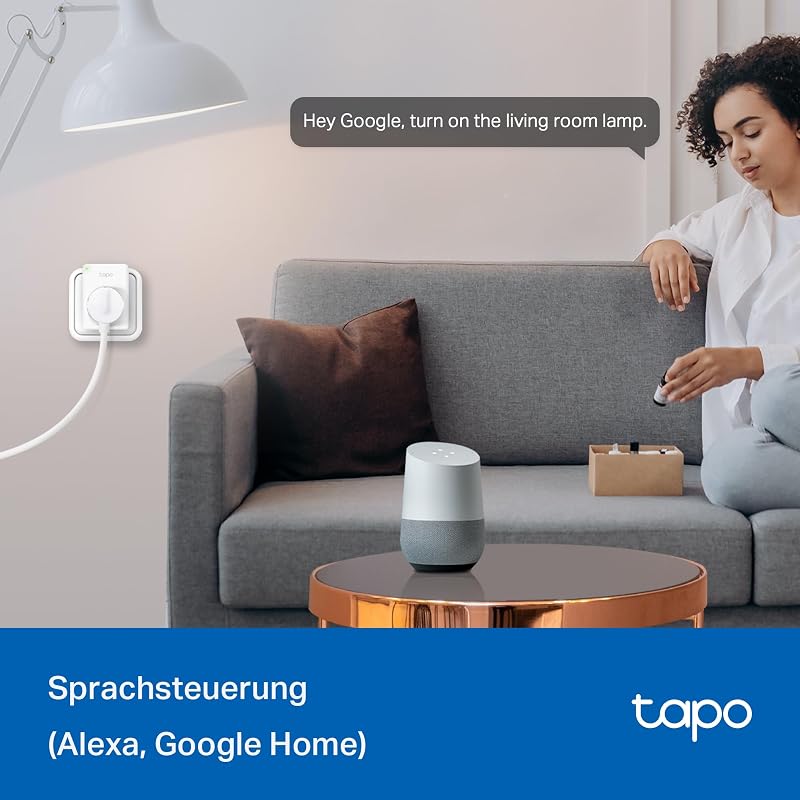 TP-Link Tapo P100 WLAN Smart Steckdose, Smart Home WiFi Steckdose, Alexa Zubehör, funktioniert mit Alexa, Google Home, App gesteuert, Sprachsteuerung, Fernzugriff, Kein Hub notwendig, Mini, Weiß