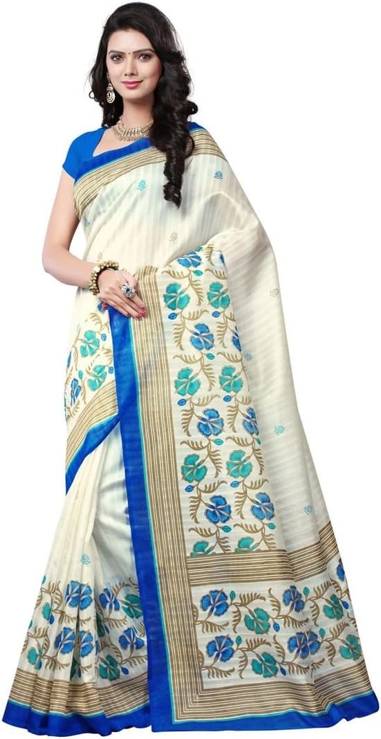 Women's sarees Indian Pakistani saree Bhagalpuri silk Designer Saree with unstitched Blouse Piece