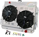 Cubauto 4 Row Core Radiator Shroud Fan For Chevy