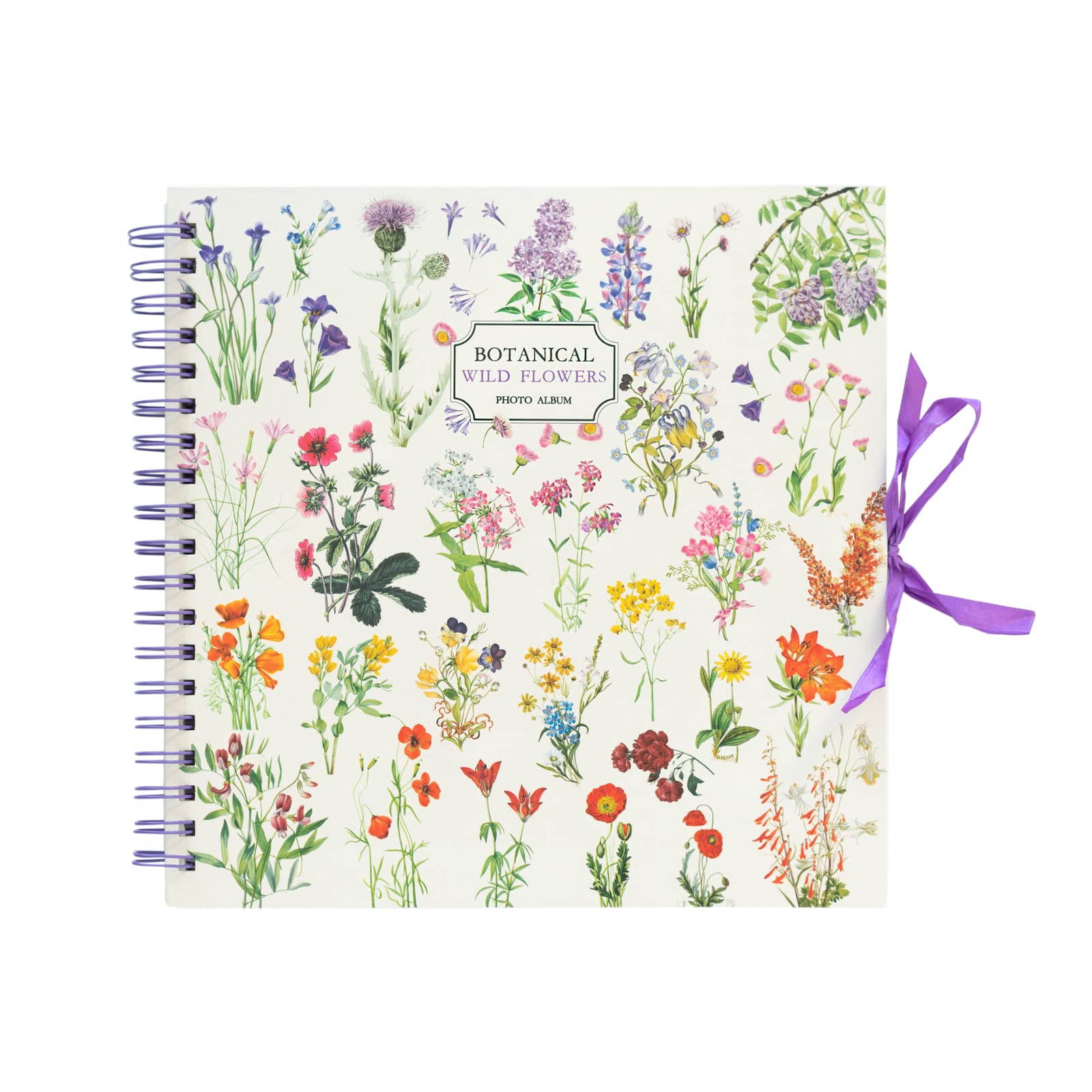 Grupo Erik Photo Album Scrapbook Wild Flowers | 10.2 x 10.2 inch - 26 x 26 cm, 40 Pages, Hardcover Scrap Book, Memory Book Journal | Gifts For Travellers