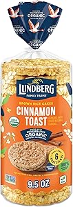 Lundberg Organic Whole Grain Rice Cakes Cinnamon Toast, 9.5 Oz
