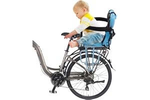 QUSKLISU Rear Child Bike Seat Attachment for Adult Bike, Comfortable Seat Cushion, Safety Harness, Rear Mounted Child Bicycle Carrier Suitable for Kids