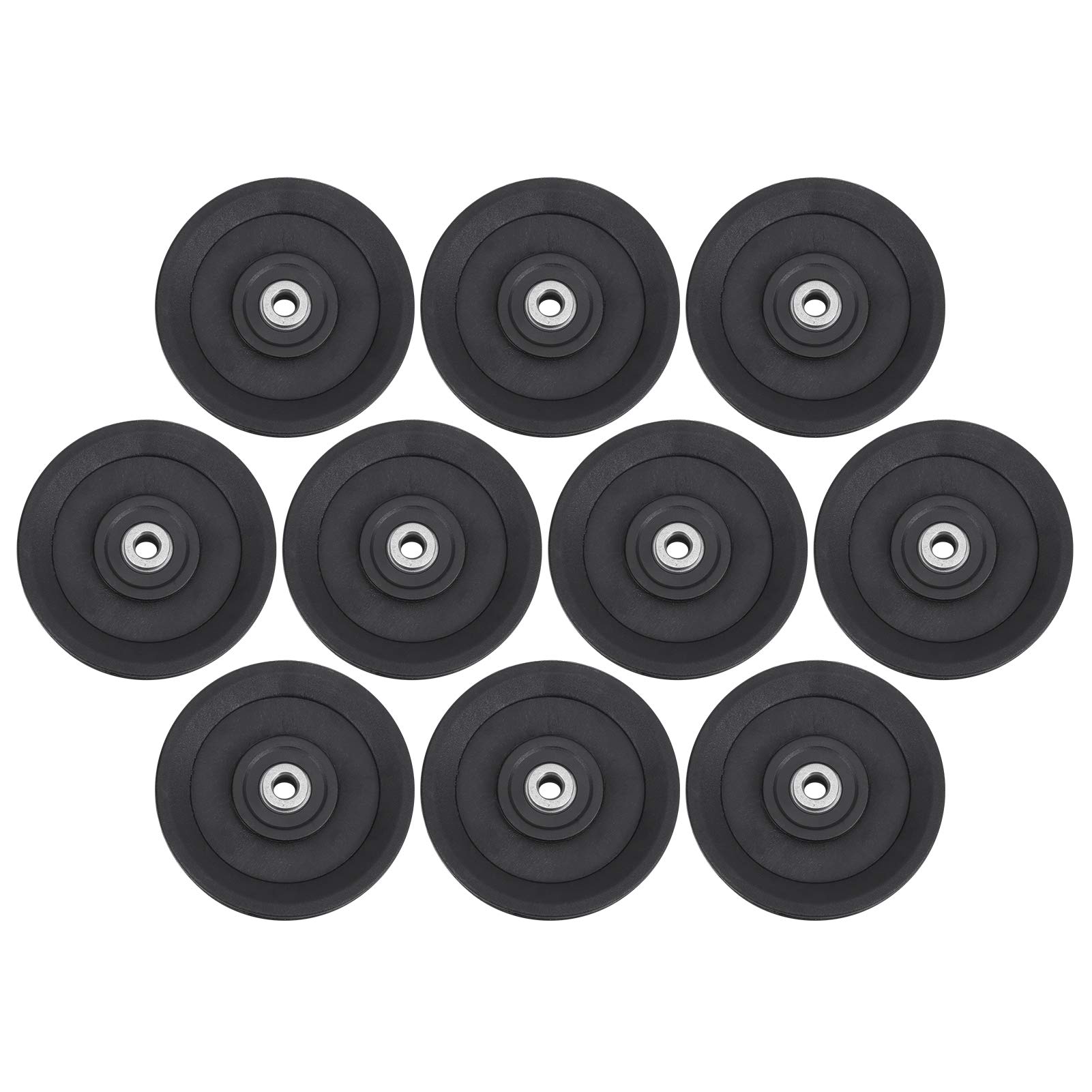 Keenso 10 Pcs 115mm Nylon Bearing Pulley Wheel Replacement Home Gym Equipment Machine Attachments Exercise Strength Training Accessory Combination fitness products Combination Fitness Products